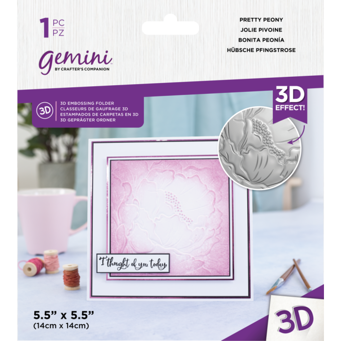 Macro 3D Embossing Folder Pretty Peony