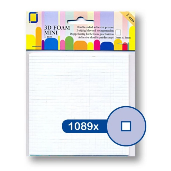 3D Foam Squares Mini 3 x 3 x 1 mm