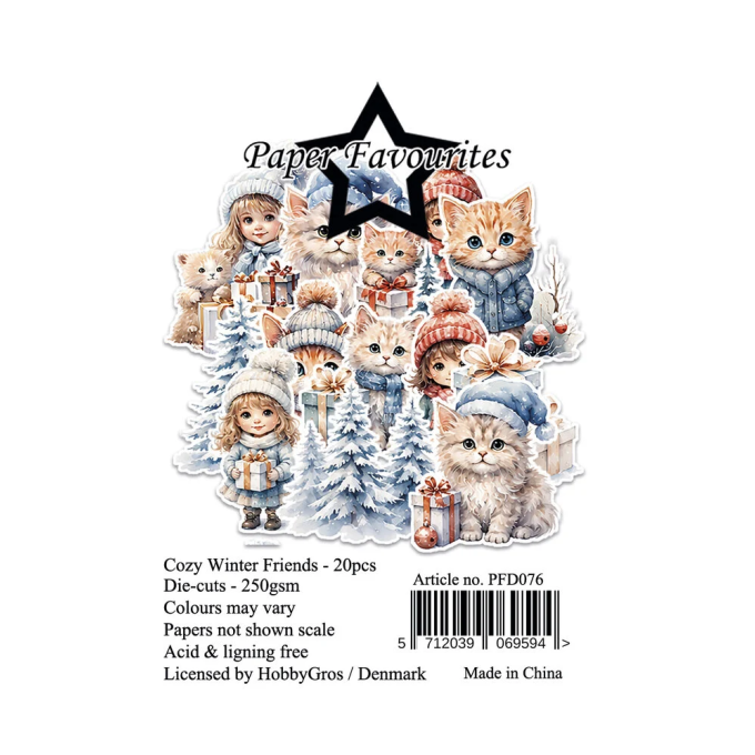 Paper Favourites väljalõiked "Cozy Winter Friends" (20 tk)