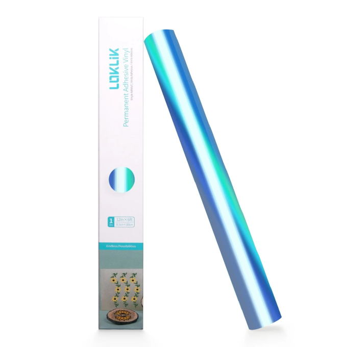 LOKLiK püsiv vinüül Holo Aqua Blue 0,9 m