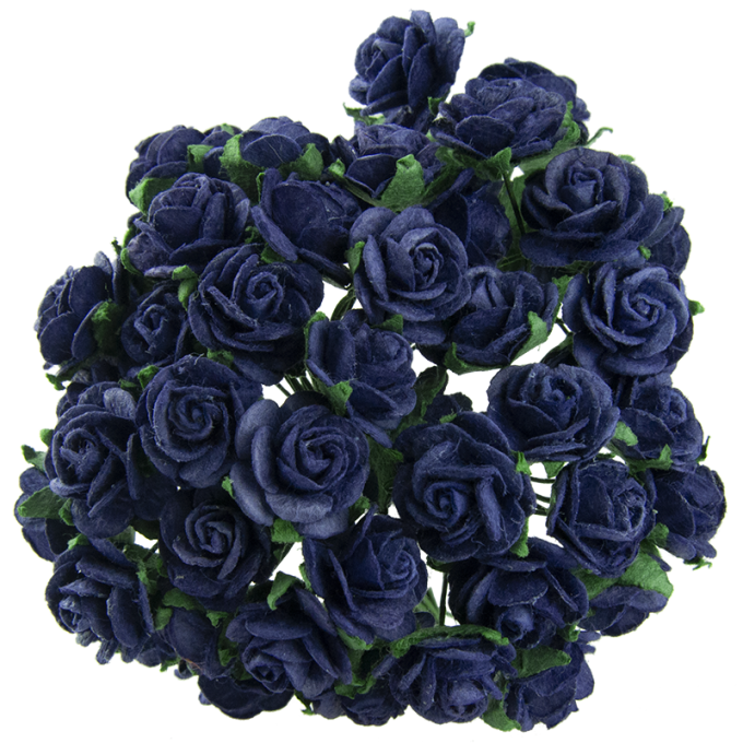 Avatud õiega roos 25 mm (10 tk), navy