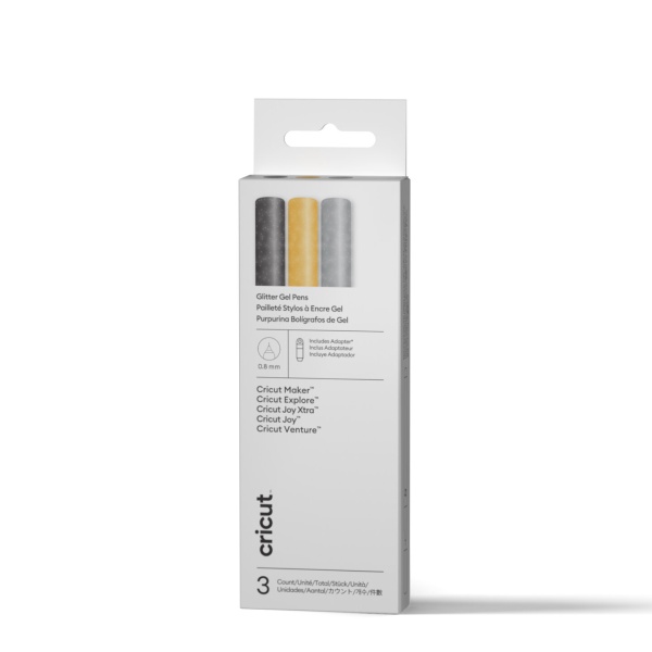 Cricut Glitter geelpliiatsid 0.8mm (3 tk) + Adapter