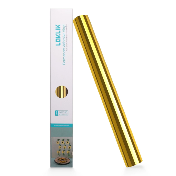 LOKLiK püsiv vinüül peegel metallik Gold 1,8 m