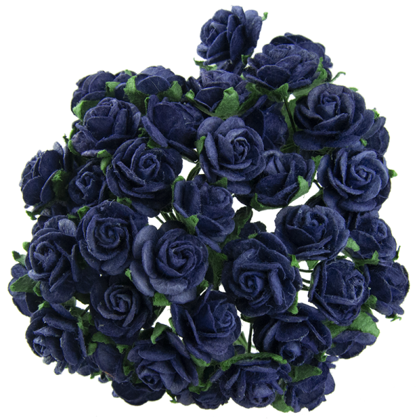 Avatud õiega roos 25 mm (10 tk), navy