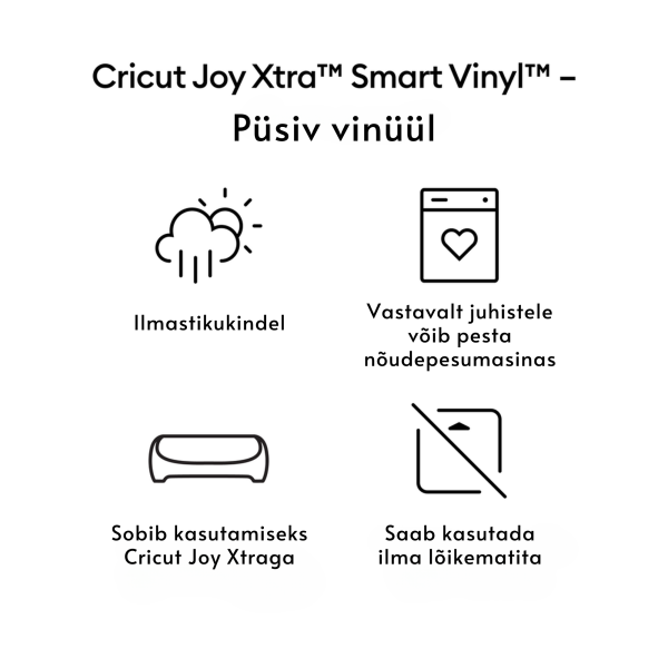 Cricut Joy Xtra Smart püsiv vinüül, Matte Metallic Silver