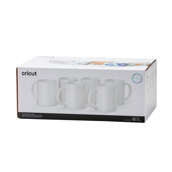 Cricut valge keraamiline tass 350 ml (6 tk)