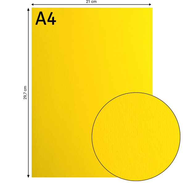 Kartong Florence Lemon Yellow, 216 g/m², A4