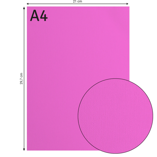 Tekstuurne kartong Fuchsia, 216 g/m², A4