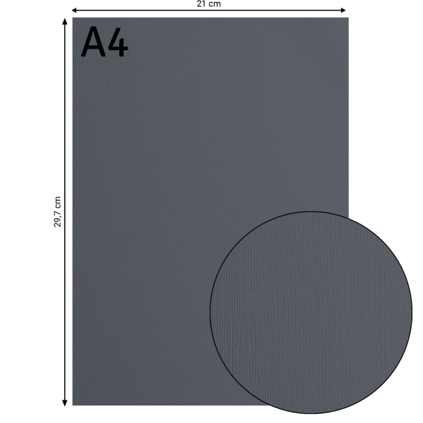 Tekstuurne kartong Anthracite, 216 g/m², A4