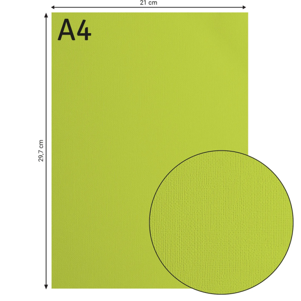 Tekstuurne kartong Lime, 216 g/m², A4